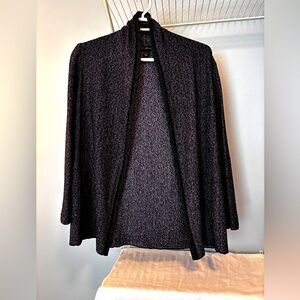 St. John gray blue marled shawl cardigan size small rayon blend